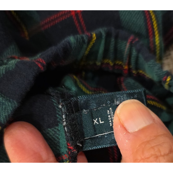 Ralph Lauren Xmas Women’s XL Red Green Tartan Plaid Cotton 2-Piece Pajama Set - Picture 10 of 13